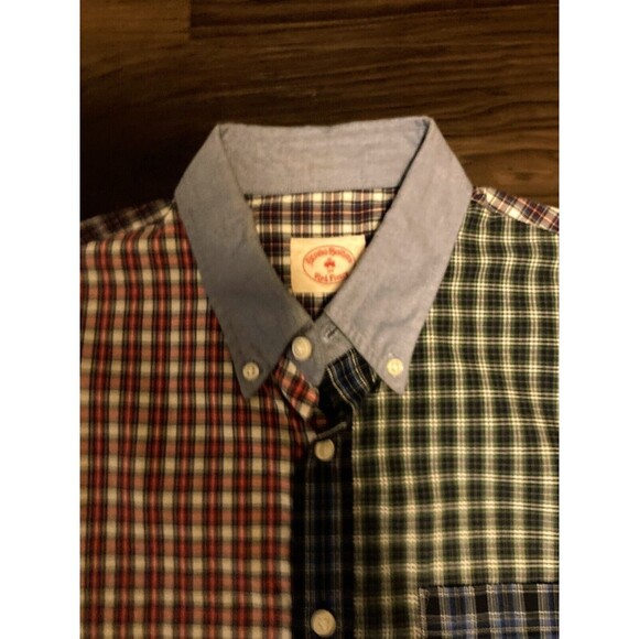 Men's Brooks Brothers Red Fleece 1plaid patchwork Button-Down L/S Shirt small - Picture 4 of 5